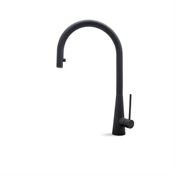 Grifo de cocina Cassøe Conico con extracción - Granito antracita