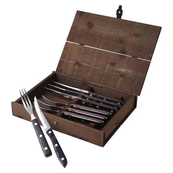 Gense Old farmer cubertería para bistec/parrilla 8 piezas - Madera/acero