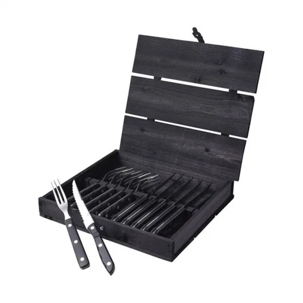 Gense Old Farmer cubertería para bistec/parrilla 12 piezas - Negro/acero
