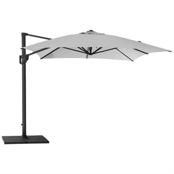 Sombrilla Cane-Line Hyde Luxe incl. base - 3x4 m - Aluminio con lona gris claro
